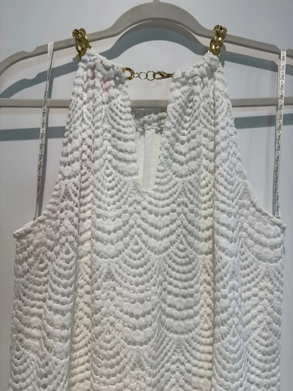 Lilly Pulitzer White Crochet Halter Midi Dress M